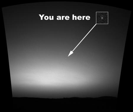 Earth from surface of Mars